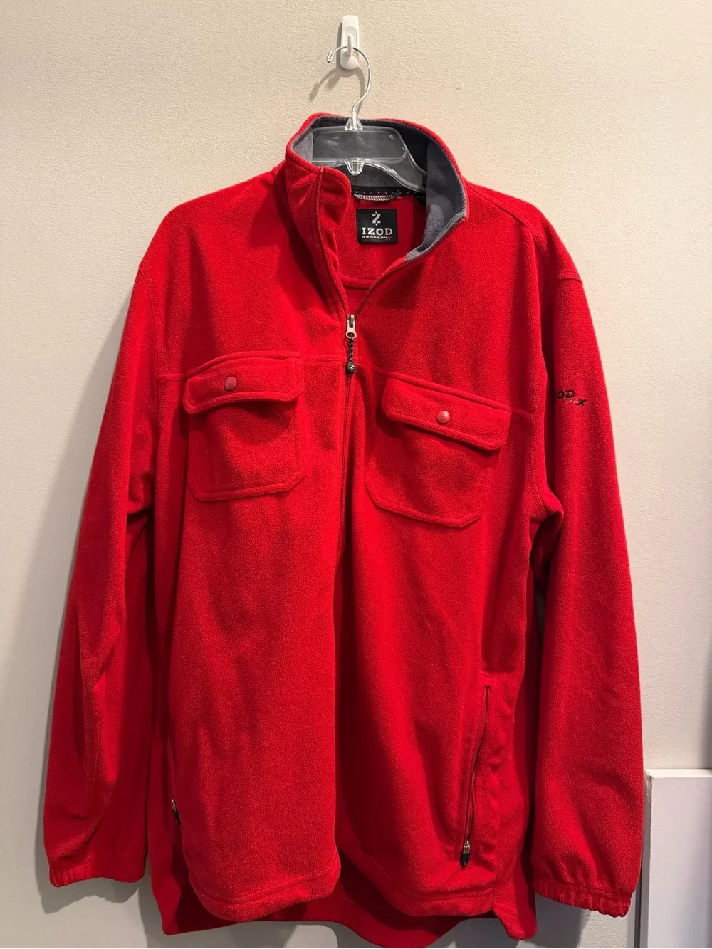 Izod Red Men's Lightweight Quarter-Zip Shirt Jacket